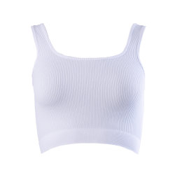 FOXED® "OPHELIA" RIBBED SEAMLESS TANK TOP WHITE