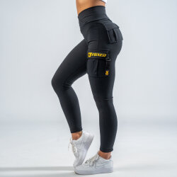 FOXED® CARGO 3-POCKET LEGGINGS BLACK/GOLD