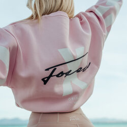 FOXED® STATEMENT OVERSIZE SWEATER ROSE / WHITE S