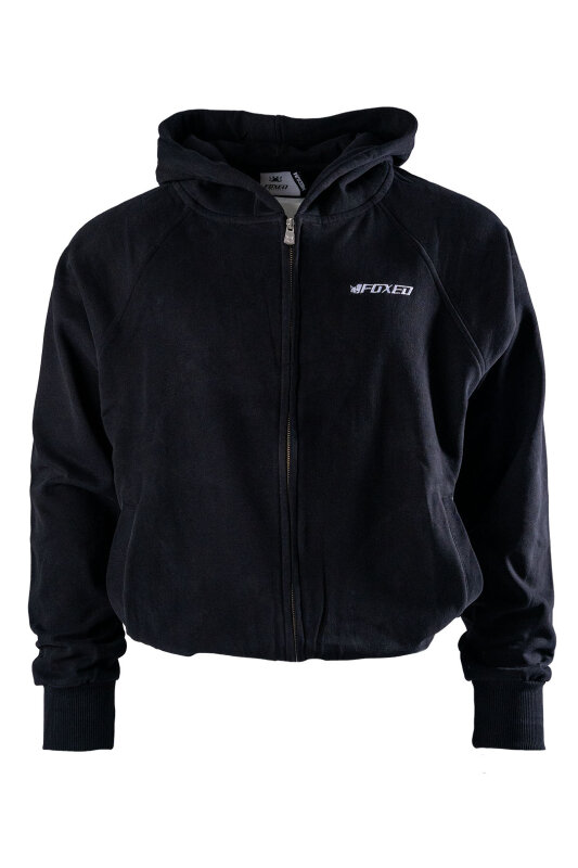 Black velvet zip up hoodie online