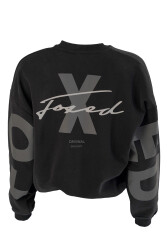 FOXED® "STATEMENT" OVERSIZE SWEATER ALL BLACK HEAVY XS