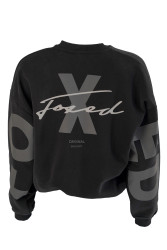 FOXED® "STATEMENT" OVERSIZE SWEATER ALL BLACK HEAVY S