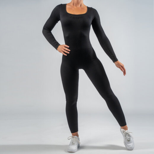 Black leotard jumpsuit deals