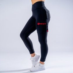 FOXED® CARGO 3-POCKET LEGGINGS BLACK/RED M