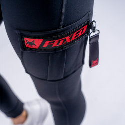 FOXED® CARGO 3-POCKET LEGGINGS BLACK/RED M