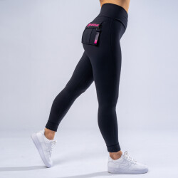 FOXED® CARGO 3-POCKET LEGGINGS BLACK/PINK L