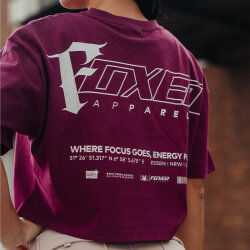 FOXED® "FOCUS" WOMEN CROPPED T-SHIRT BURGUNDY